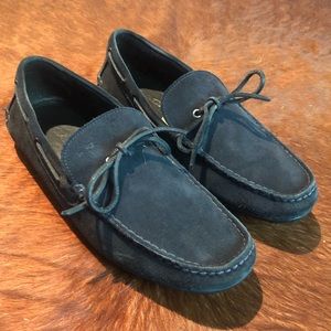 Coach blue suede driving loafers size 9.5